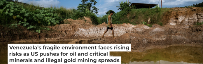 Open pit gold mines have spread across large areas of the Orinoco Mining Belt in recent years. Magda Gibelli / AFP via Getty Images